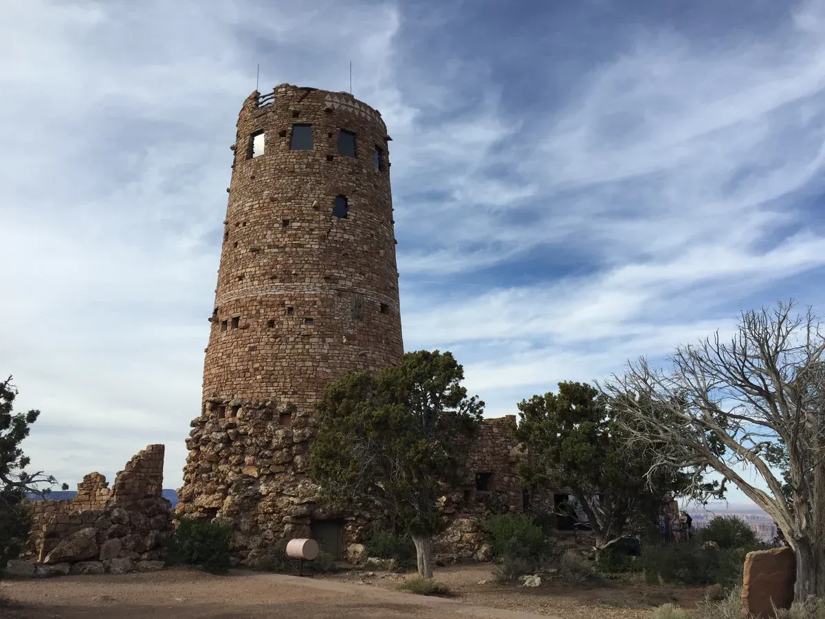 Desert View Watchtower, a stop on a Grand Canyon tour from Las Vegas, Grand Canyon South Rim, Arizona.