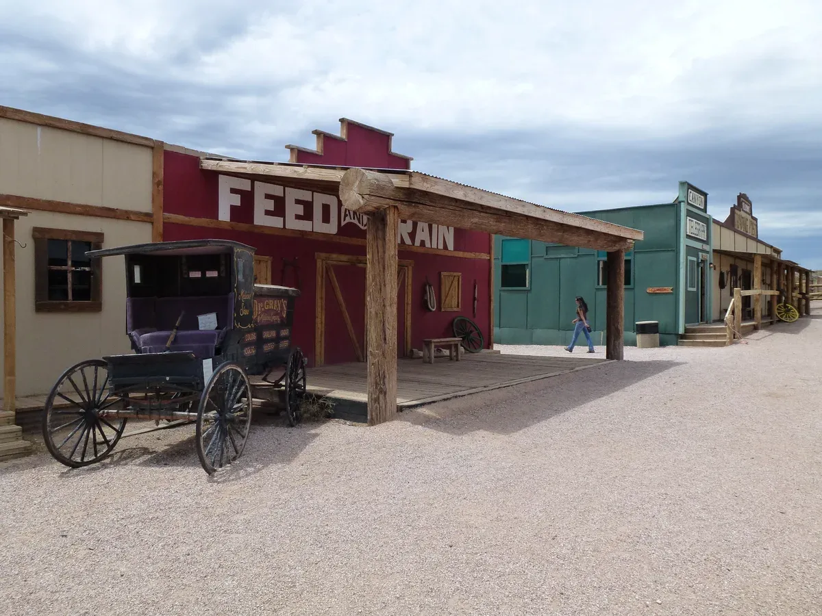 Western-style main street at Hualapai Ranch, a stop on a Grand Canyon tour from Las Vegas, Grand Canyon West, Arizona.