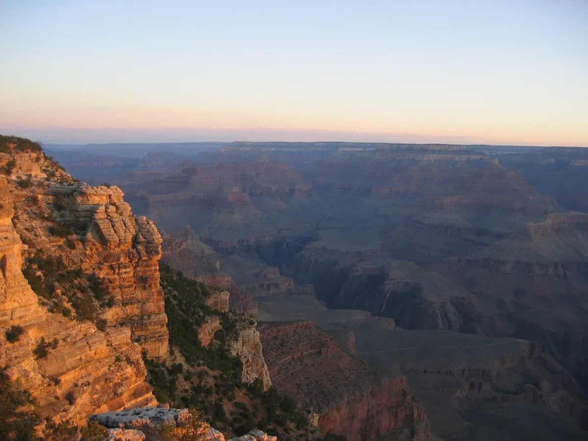 Sunrise over the South Rim, seen on a Grand Canyon tour from Las Vegas, Grand Canyon South Rim, Arizona.
